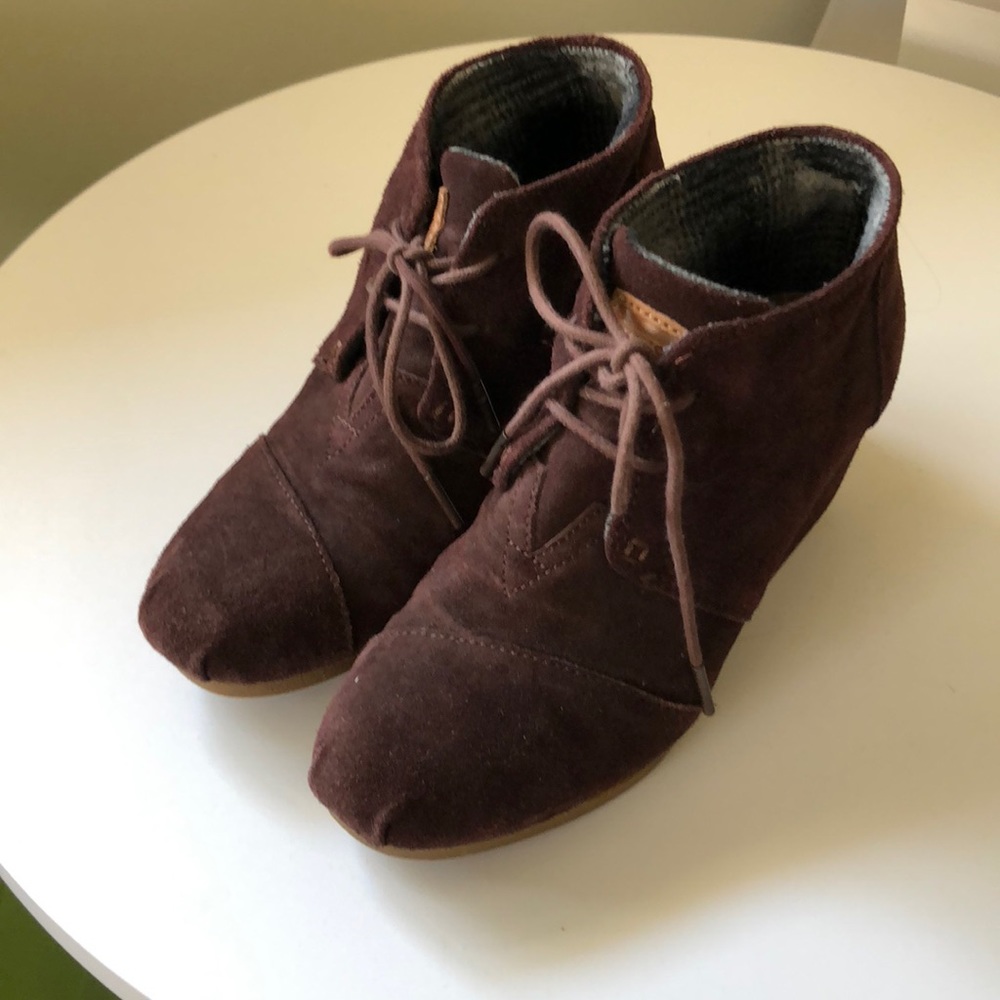 TOMS Suede platform bootie